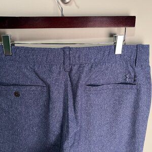 Under Armour Men's marled blue flat front Golf Shorts 34 10.5" inseam hiking